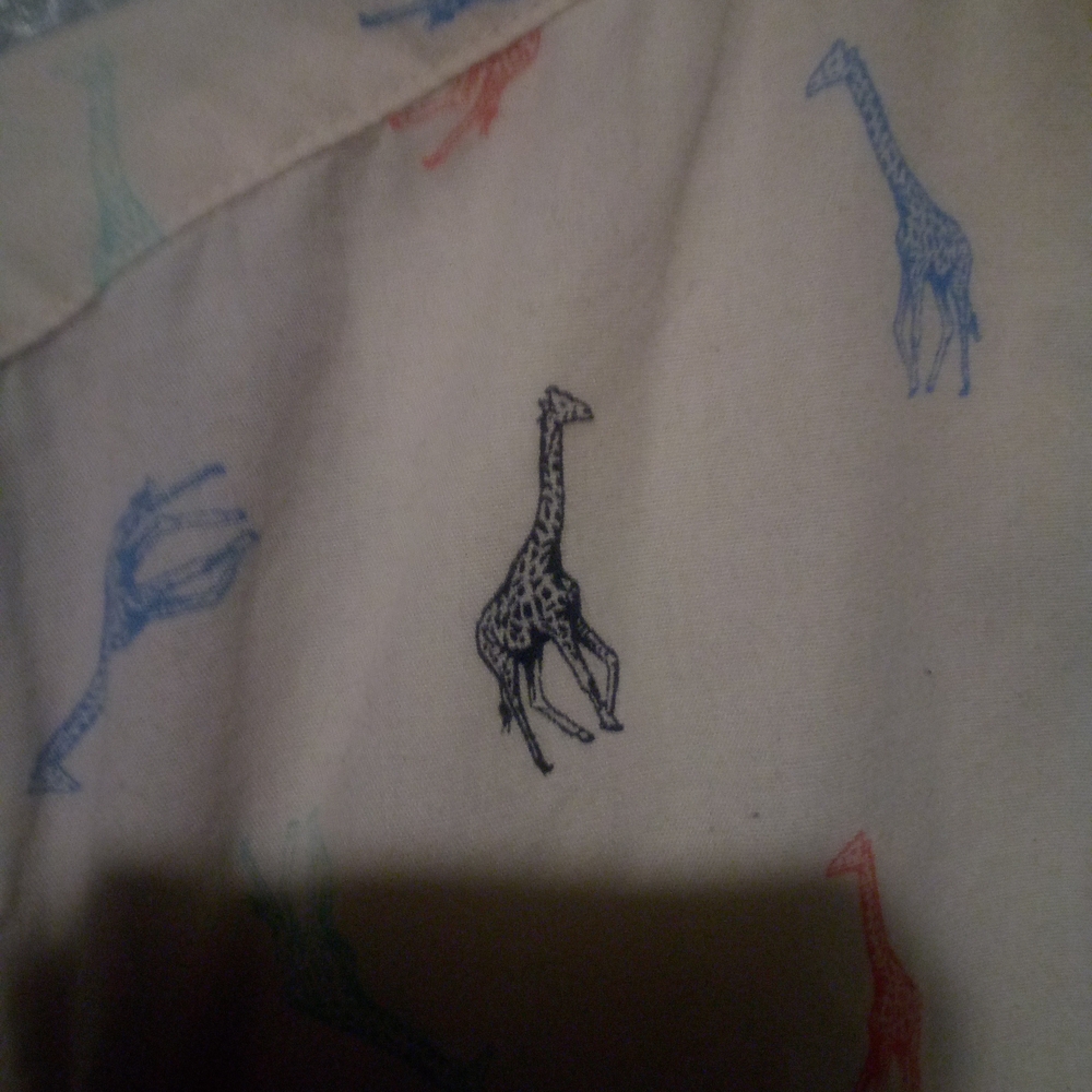 Colorful Giraffe Pattern Print Button-Up Shirt - Picture 3 of 5